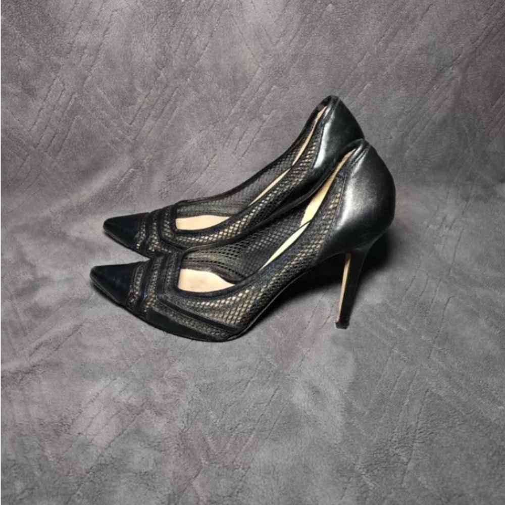 Jimmy Choo Elegant Black Mesh Women's Heels - Picture 2 of 5
